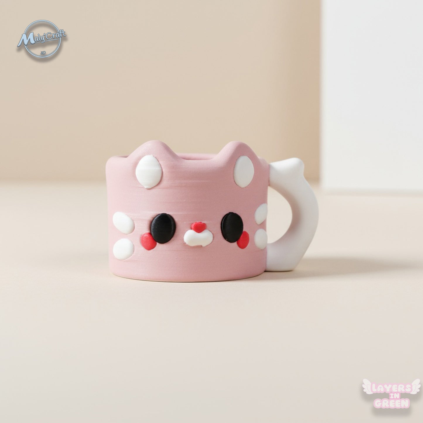 Détail du clicker gourmand chocolat chaud, texture réaliste et finitions colorées