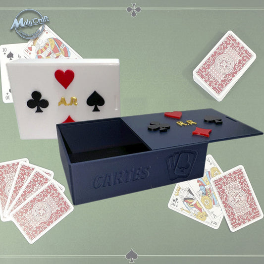 Boîte à cartes personnalisée avec texte gravé, format Tarot