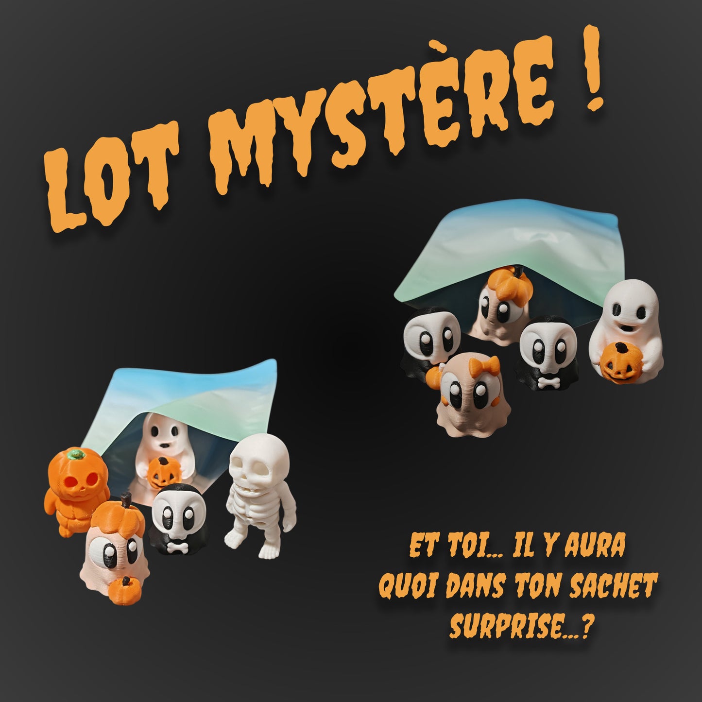 Lot mystère Halloween – Figurines surprises imprimées en 3D Maly’Craft