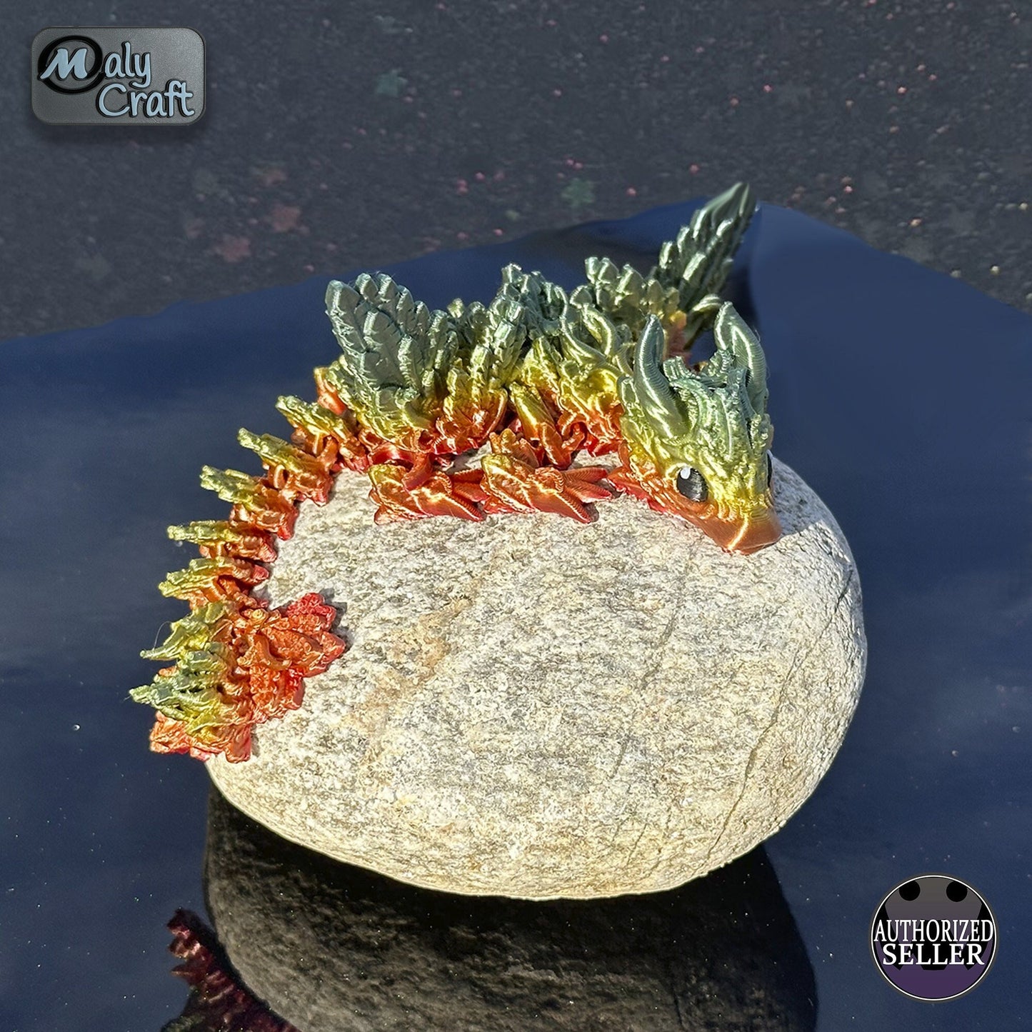 3D Articulated Moon Dragon – Flexible Fantasy Figure – Official Cinderwing3D Design