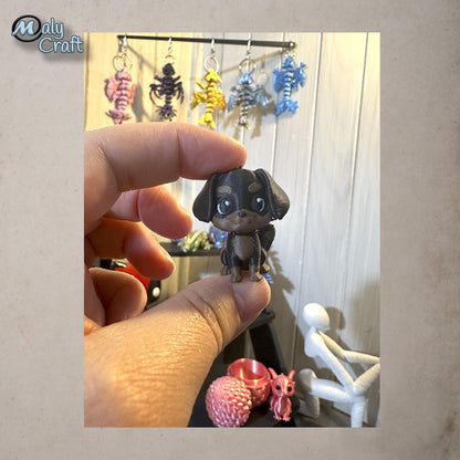 Porte-clé Cavalier King Charles – Figurine 3D miniature, 4 robes disponibles