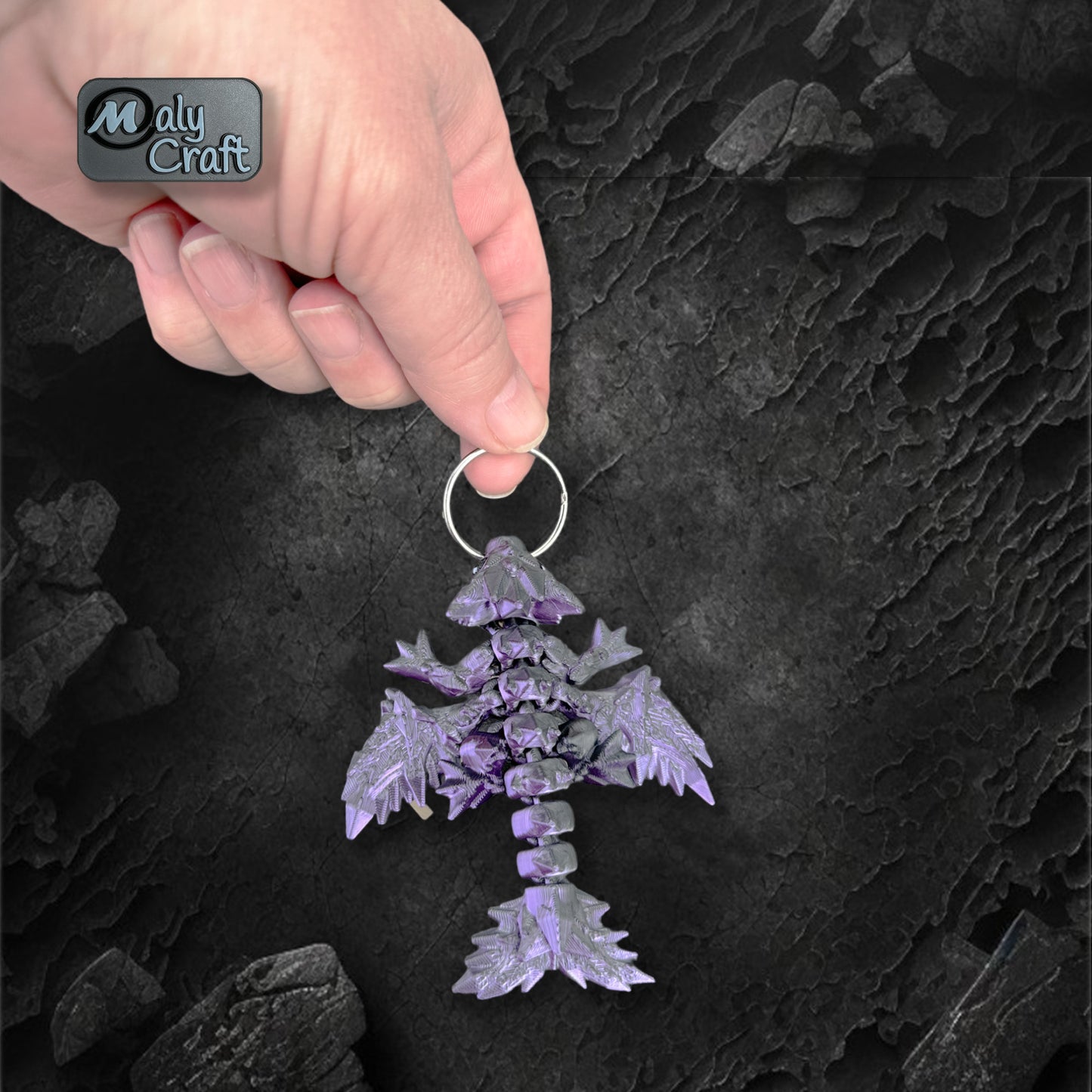 Articulated Wyvern Dragon Keychain – Official Cinderwing3D Design – Fantasy Miniature Figurine