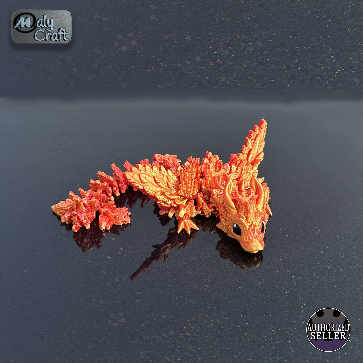 3D Articulated Moon Dragon – Flexible Fantasy Figure – Official Cinderwing3D Design