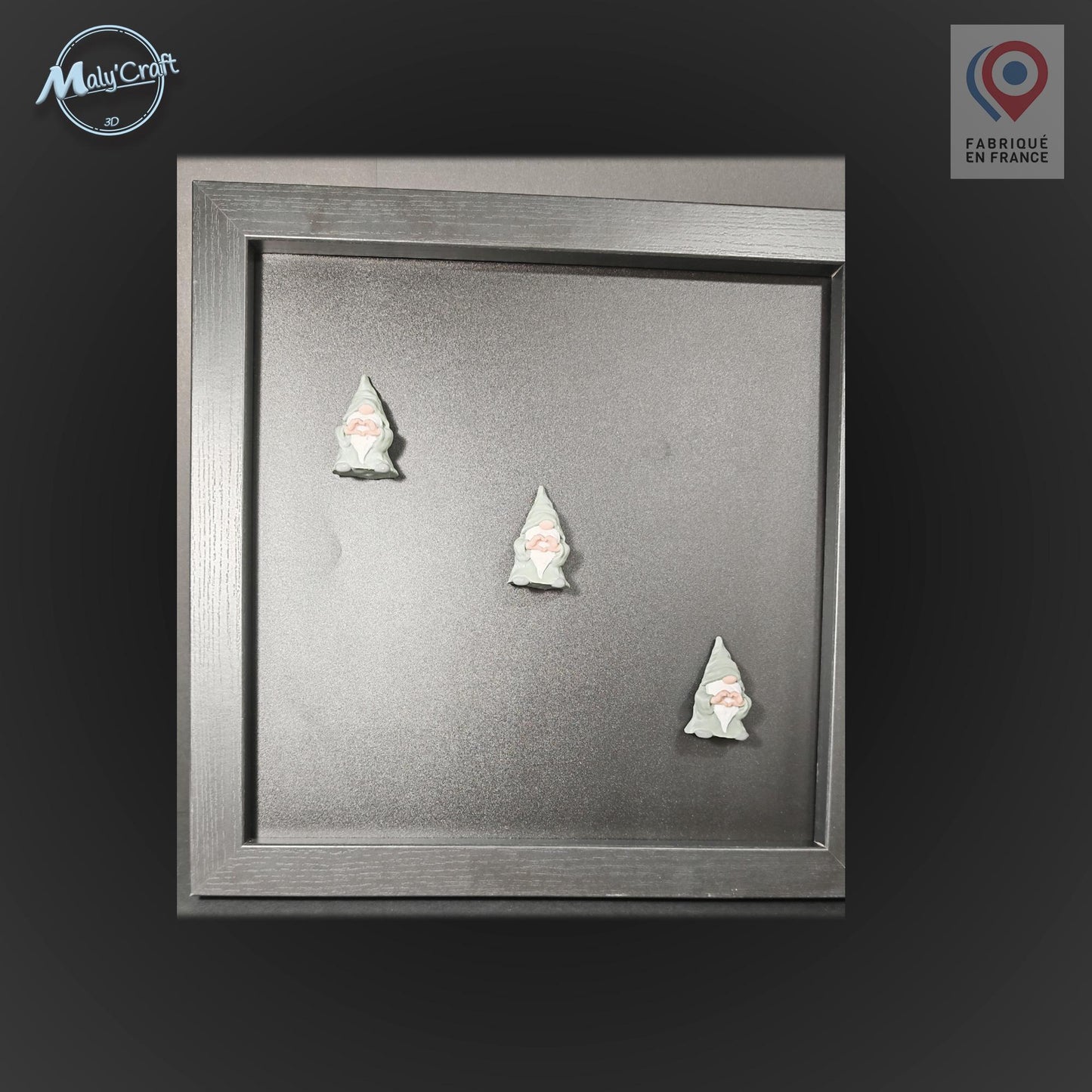 Magnet gnome “Mains en cœur” – Mini déco aimantée en 3D