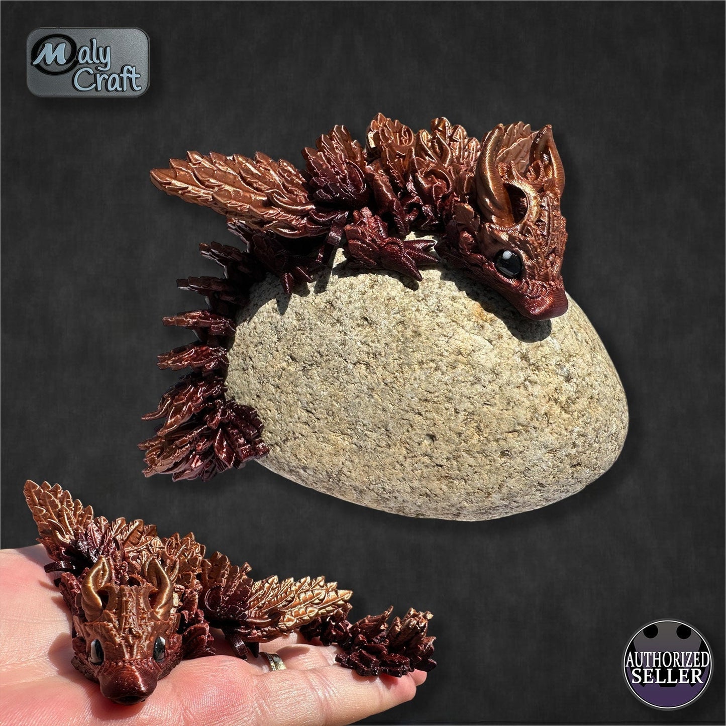 3D Articulated Moon Dragon – Flexible Fantasy Figure – Official Cinderwing3D Design