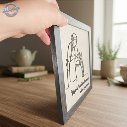 Détail relief impression 3D cadre filaire mamie