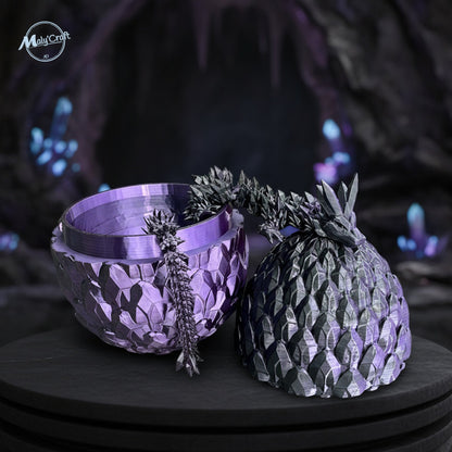Articulated Crystal Dragon with Egg – Flexible & Decorative 3D Figurine (Cinderwing3D License)