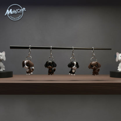 Collection de porte-clés Cavalier King Charles en PLA biosourcé – création Maly’Craft