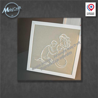 Pregnancy Frame "Future Parents" – 3D Picture & Linen (Customizable)