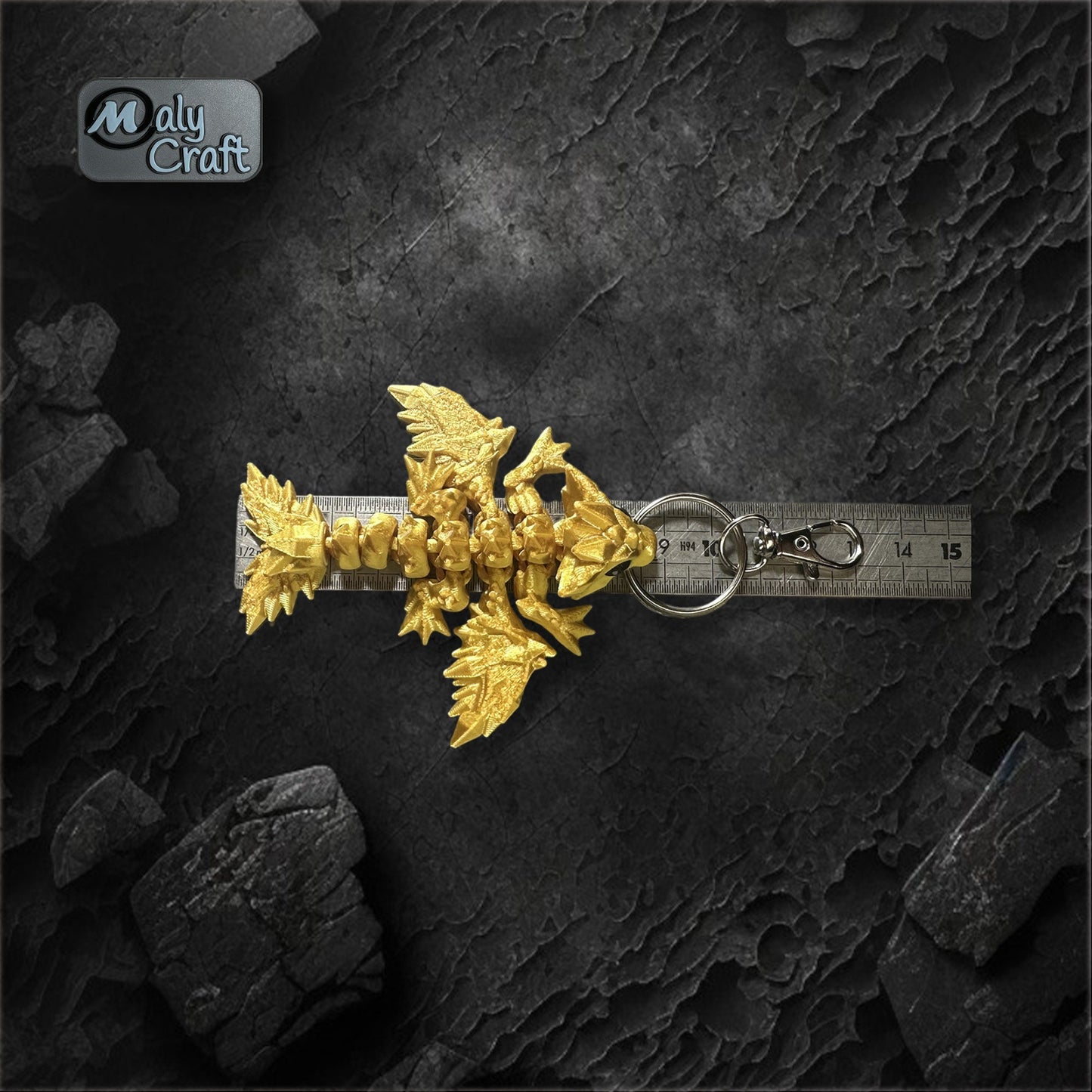 Articulated Wyvern Dragon Keychain – Official Cinderwing3D Design – Fantasy Miniature Figurine