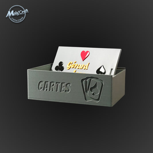 Personalized tarot card box with engraved text