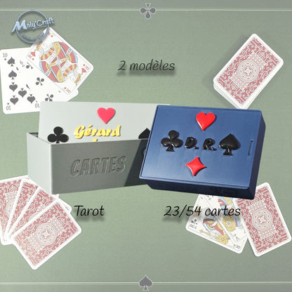 Coffret rigide pour jeu 32 cartes, couleur personnalisée