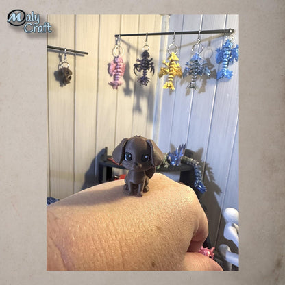 Porte-clé Cavalier King Charles – Figurine 3D miniature, 4 robes disponibles