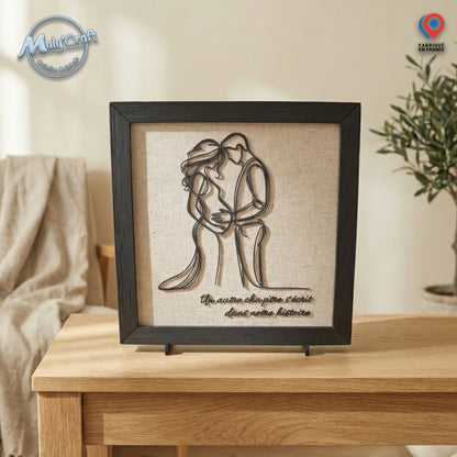 Pregnancy Frame "Future Parents" – 3D Picture & Linen (Customizable)