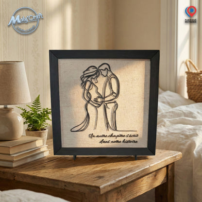 Pregnancy Frame "Future Parents" – 3D Picture & Linen (Customizable)