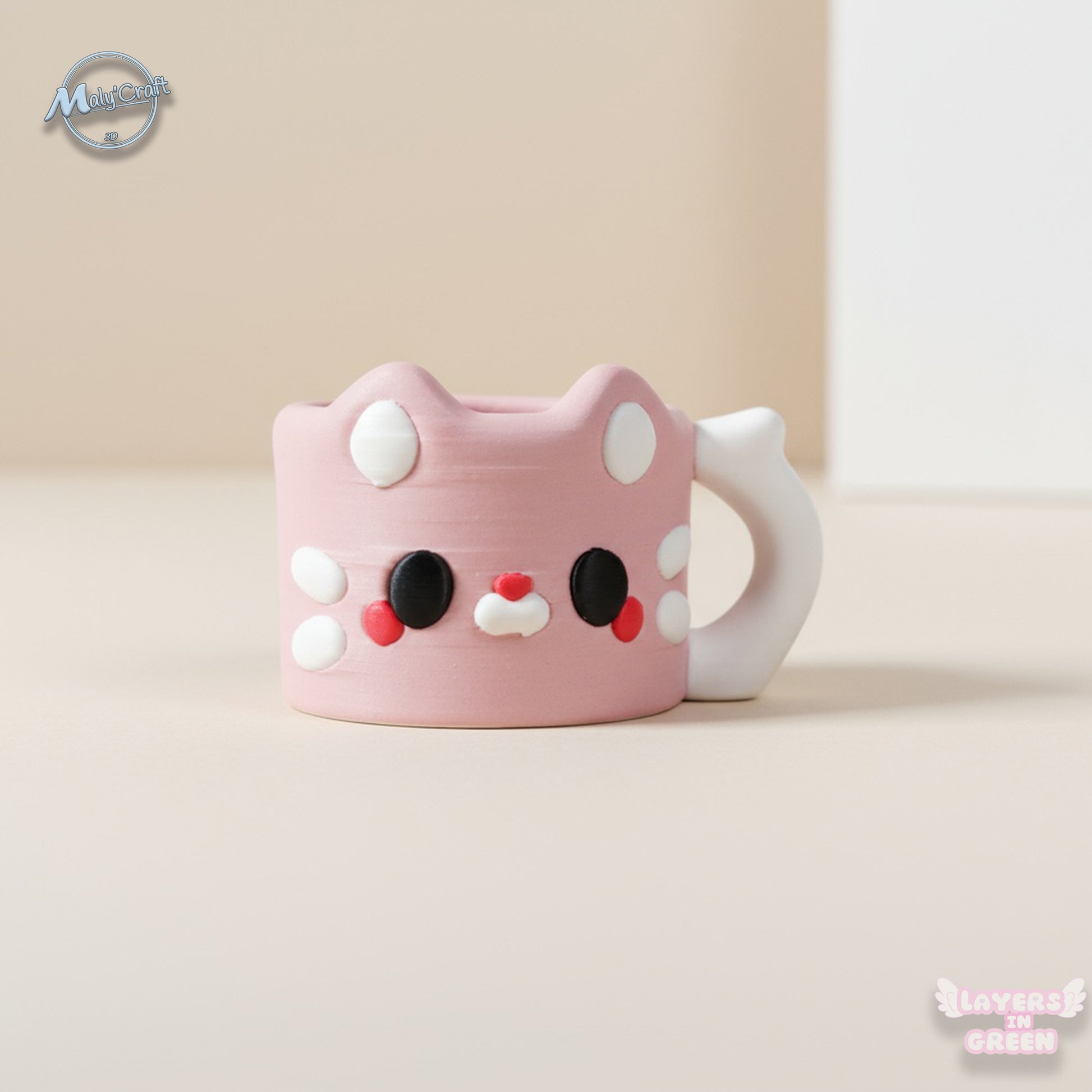 Détail du clicker gourmand chocolat chaud, texture réaliste et finitions colorées