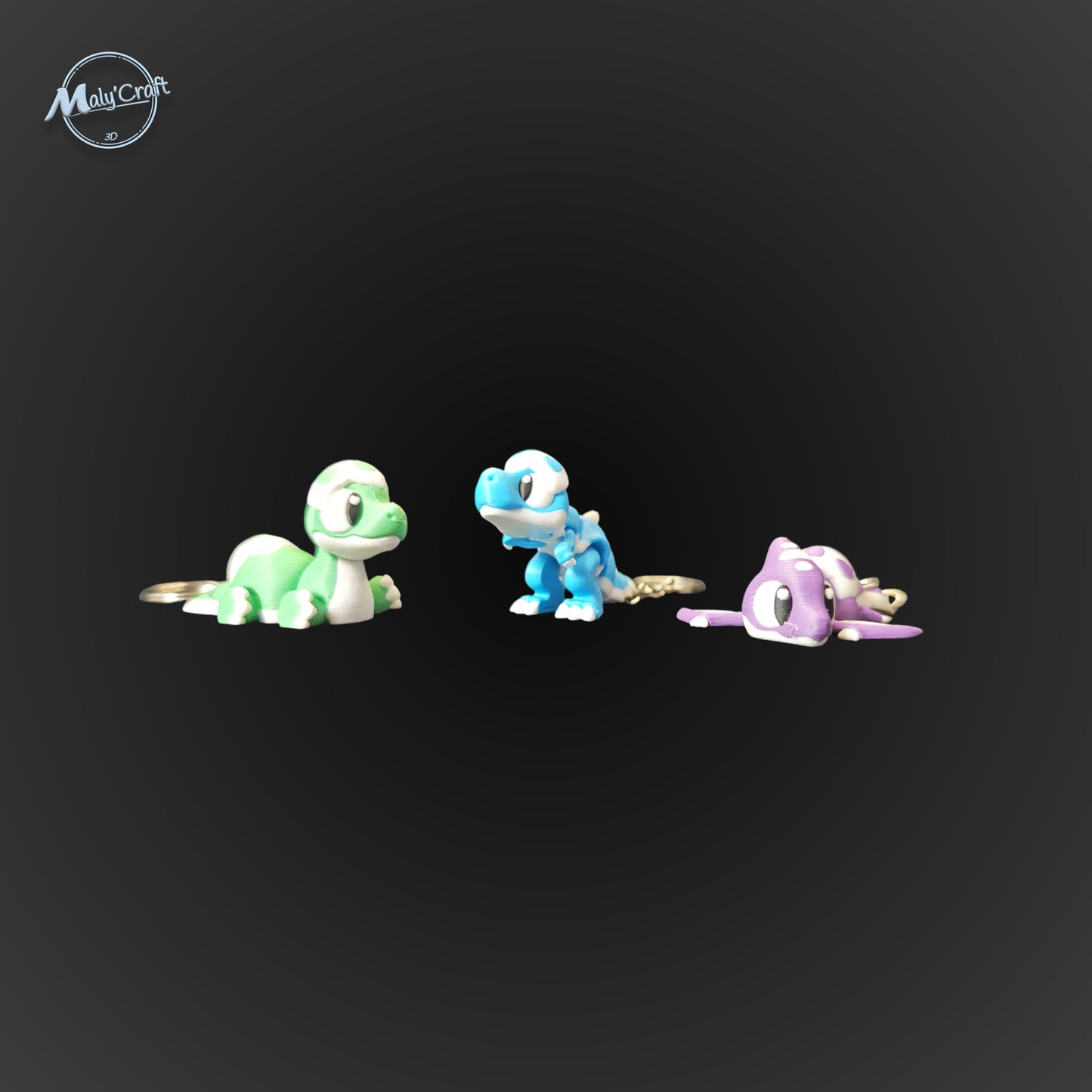 Porte-clé Dinosaure Articulé - T-Rex, Tricératops & Cie (Édition 3D)