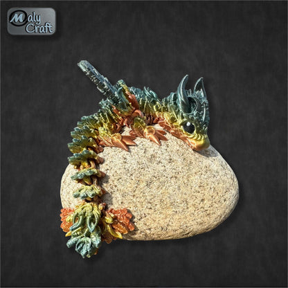 3D Articulated Moon Dragon – Flexible Fantasy Figure – Official Cinderwing3D Design