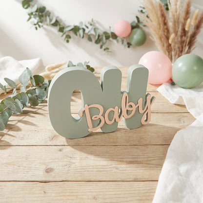 Customizable 3D "Oh Baby" Decoration – Table Centerpiece & Wall Art