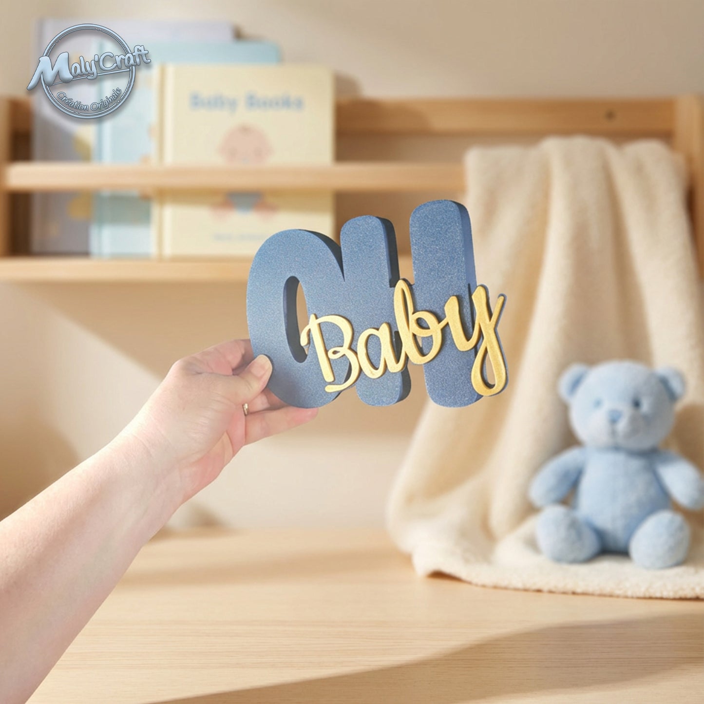 Customizable 3D "Oh Baby" Decoration – Table Centerpiece & Wall Art