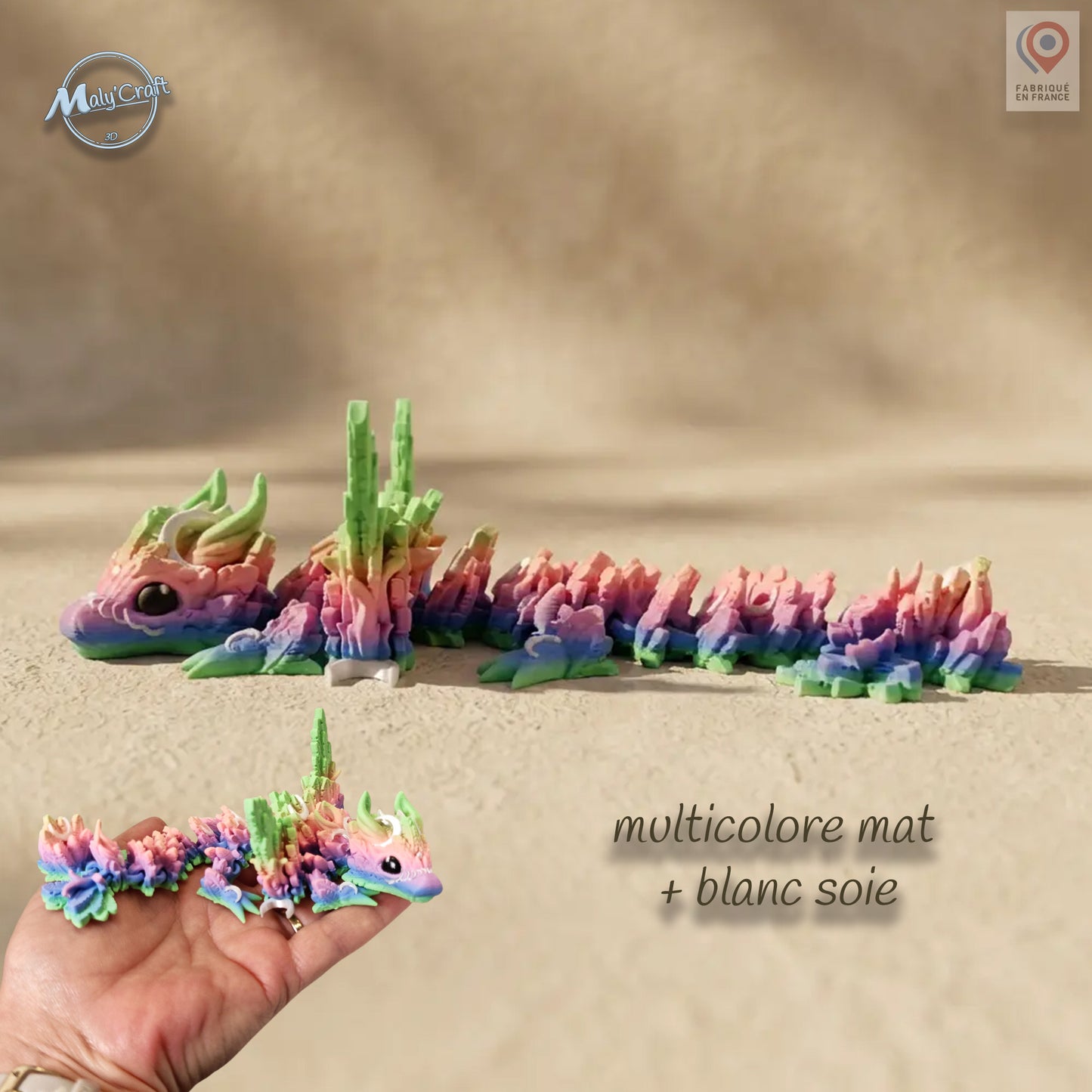 3D Articulated Moon Dragon – Flexible Fantasy Figure – Official Cinderwing3D Design