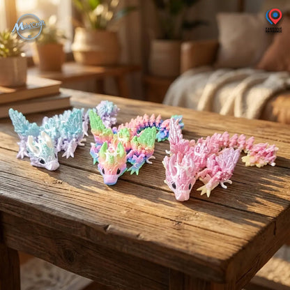 3D Articulated Moon Dragon – Flexible Fantasy Figure – Official Cinderwing3D Design