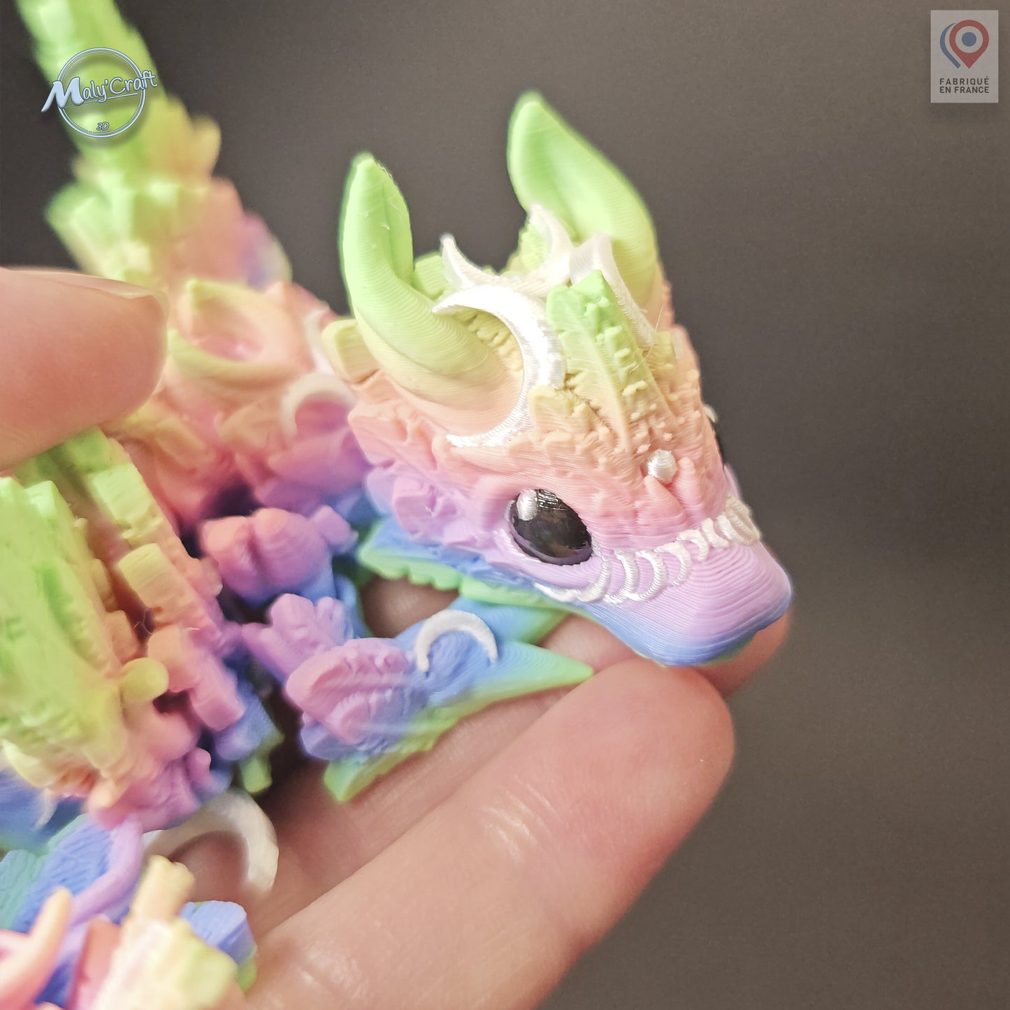 3D Articulated Moon Dragon – Flexible Fantasy Figure – Official Cinderwing3D Design