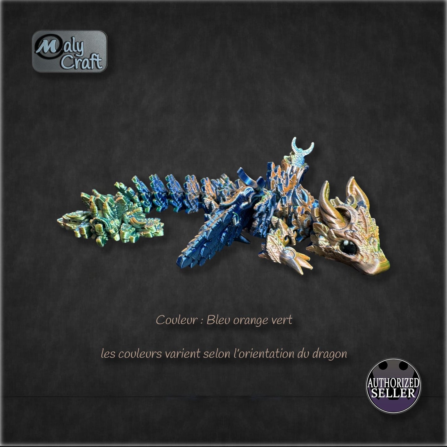 3D Articulated Moon Dragon – Flexible Fantasy Figure – Official Cinderwing3D Design