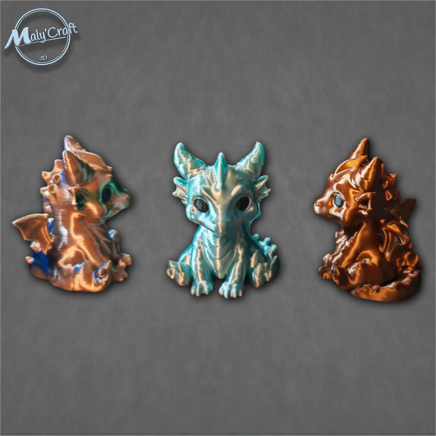 Bébé dragon dans son œuf – Figurine fantasy 3D décorative, création Maly’Craft
