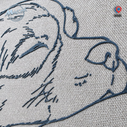 Custom dog portrait from photo – 3D print on linen