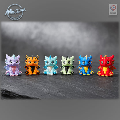 Baby dragon in its egg – Decorative 3D fantasy figurine, created by Maly'Craft