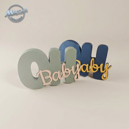 Customizable 3D "Oh Baby" Decoration – Table Centerpiece & Wall Art