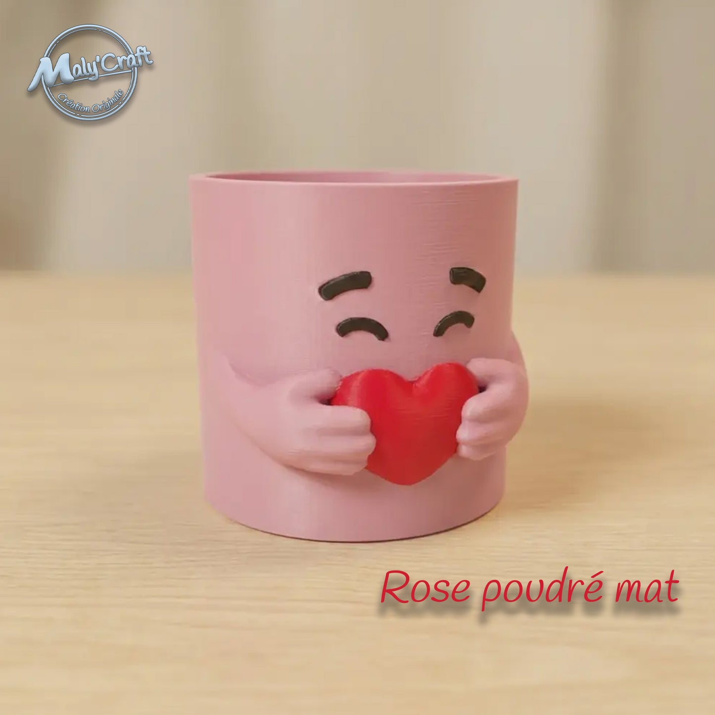 3D Heart-Shaped Pot - Brush & Pen Storage - Customizable (40 Colors)