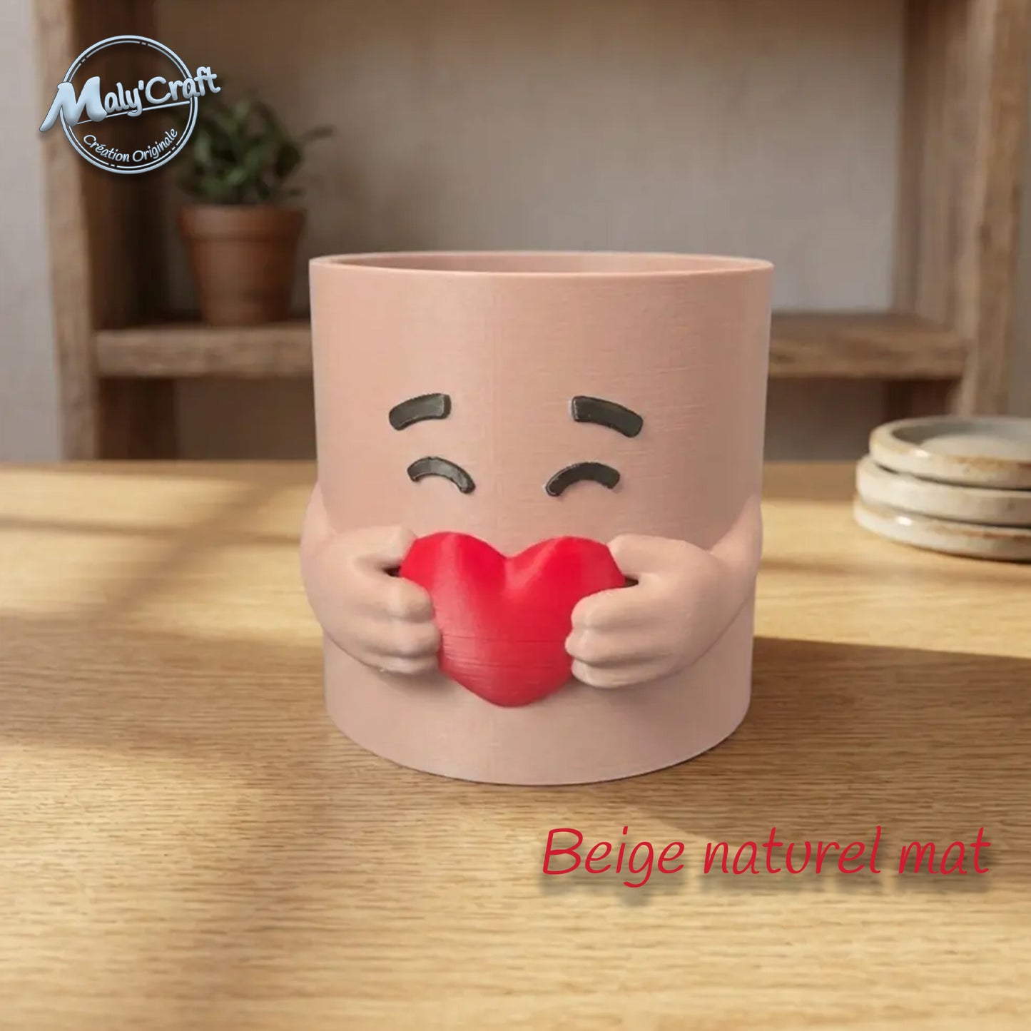 3D Heart-Shaped Pot - Brush & Pen Storage - Customizable (40 Colors)