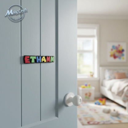 Prénom ETHANN en lettres colorées – décoration à poser ou à fixer – création Maly’Craft