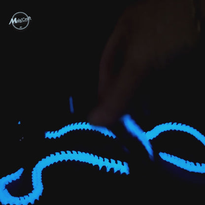 Phosphorescent Articulated Snake – Luminous Blue & Black 3D Articulated Figure