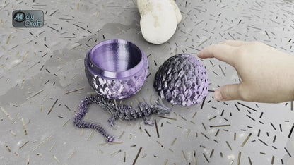 Articulated Crystal Dragon with Egg – Flexible & Decorative 3D Figurine (Cinderwing3D License)