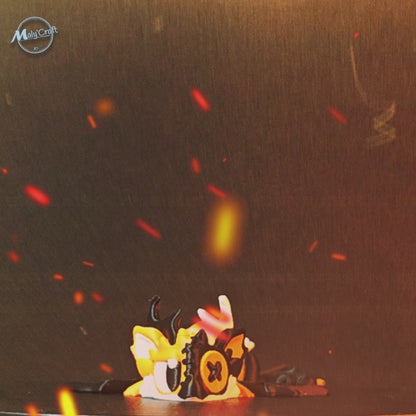 Dragon articulé Halloween avec œuf surprise – Figurine 3D (orange & noir)