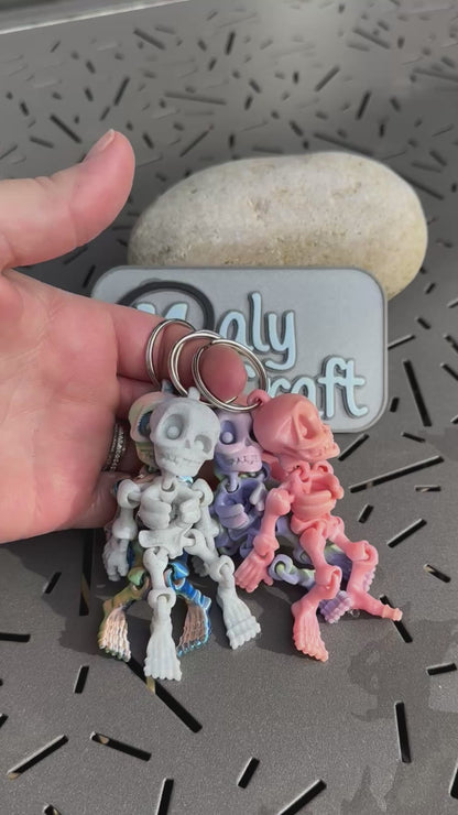 Articulated skeleton keychain – 3D Halloween figurine