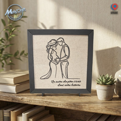 Pregnancy Frame "Future Parents" – 3D Picture & Linen (Customizable)