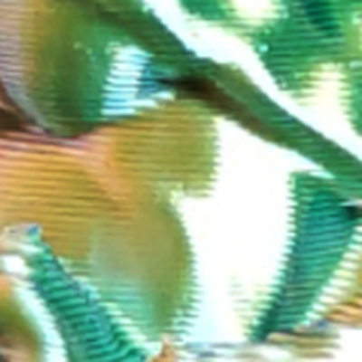 Bleu vert orange tricolore soie